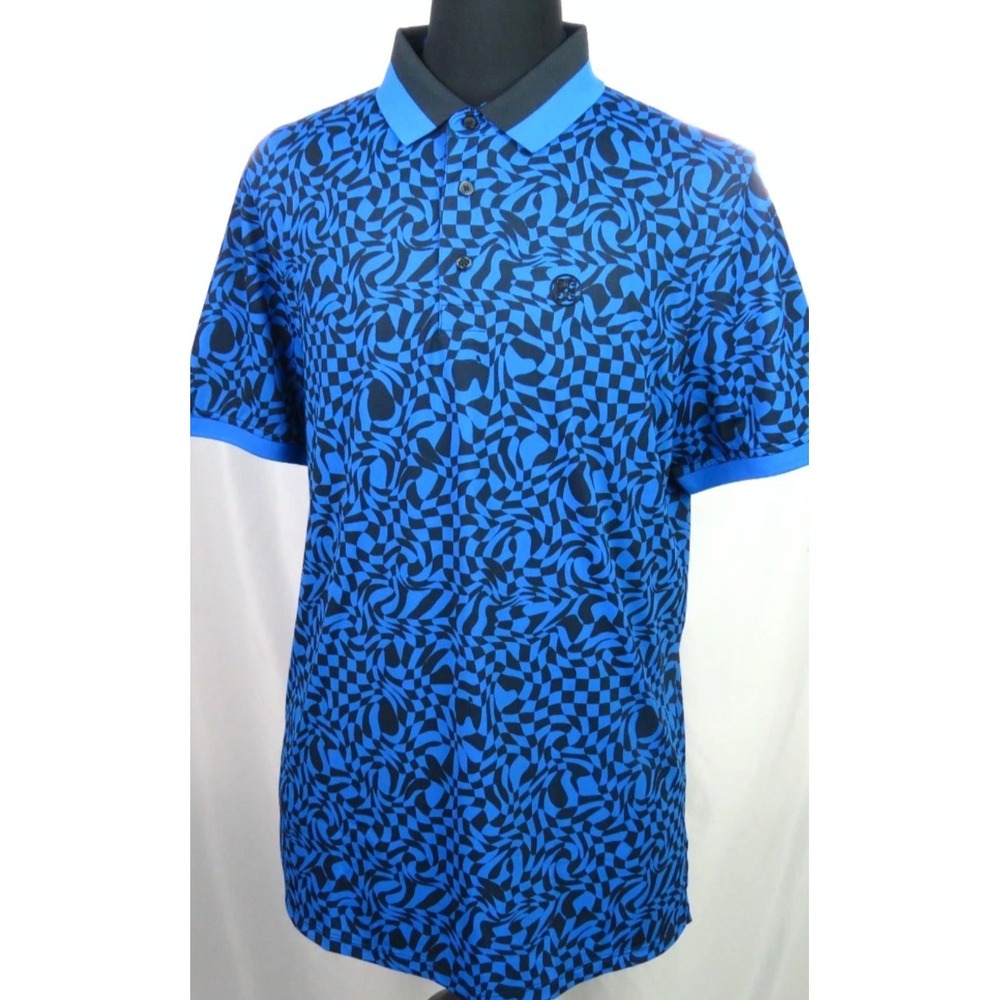 G/FORE Men's Pique Racer Blue Polo Shirt Short Sleeve Size‎ Small G4MF23K241 New